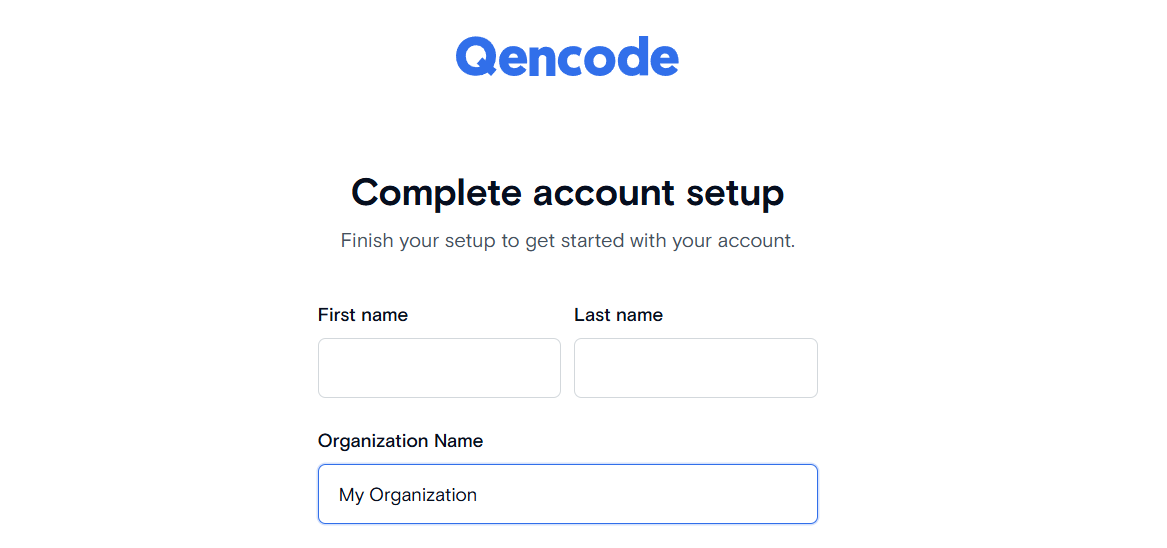 Fill Organization name on Sign Up form